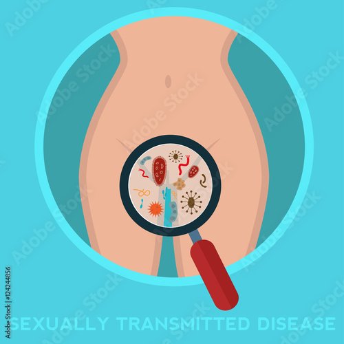 Sexually-transmitted diseases. woman body infected