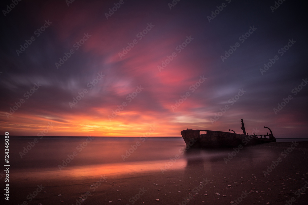 Red Sunset at dor beach