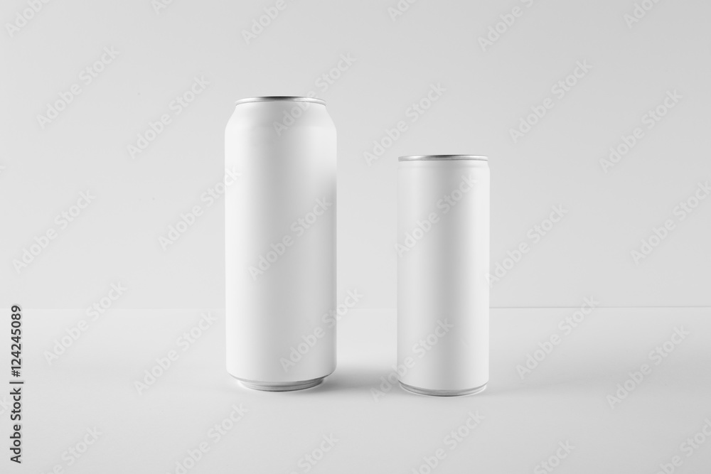 Blank Mock-up Cans on white background Blank Mock-up Cans on white background