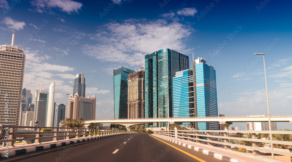 Streets and skyscrapers of Dubai - UAE