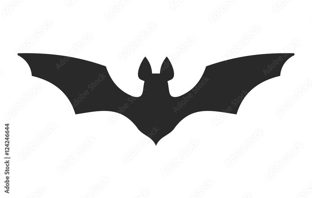 Halloween Bat Icon on White Background. Vector Halloween Bat Icon on White Background. Vector
