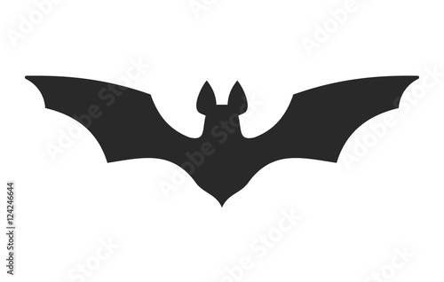 Halloween Bat Icon on White Background. Vector