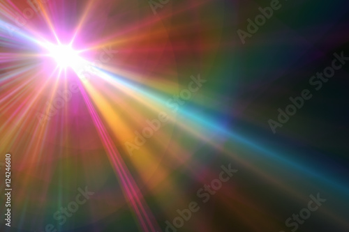 Abstract sun burst with digital lens flare background
