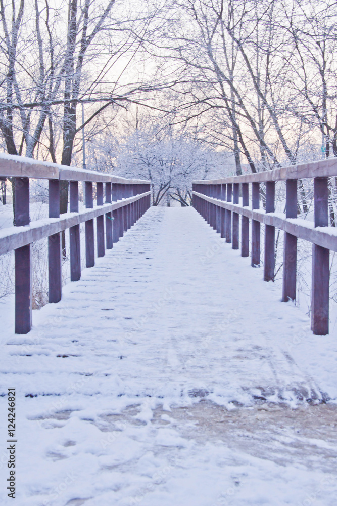 bridge in the snow bridge in the snow