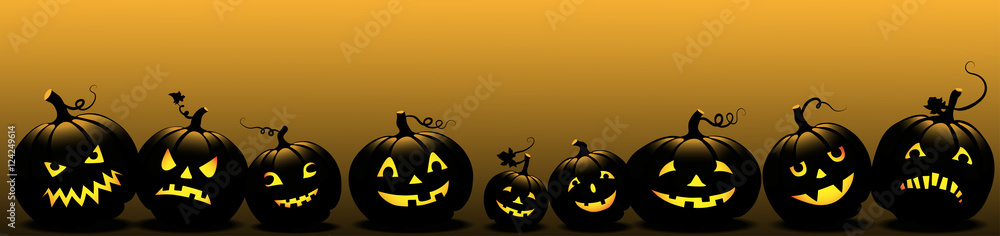 Halloween banner with pumpkins,
Vector illustration
Halloween banner with pumpkins,
Vector illustration