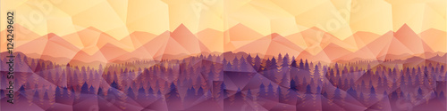 Low poly Nature Landscape,great as a wallpaper, design template, flyer, etc