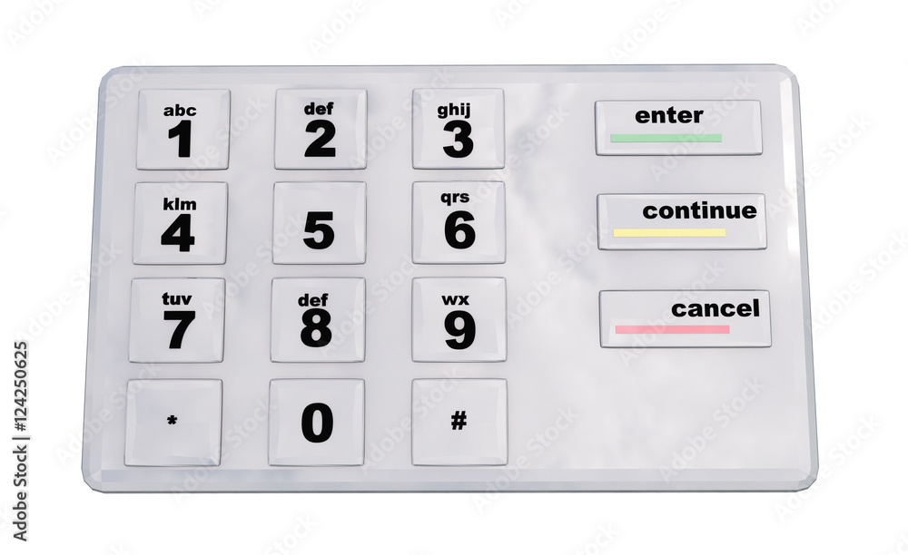 abstract flat user interface keypad 3d render abstract flat user interface keypad 3d render