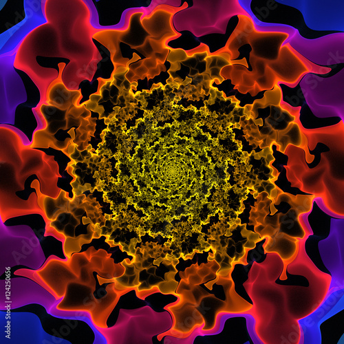 Abstract fractal orange waves background © Svetlana