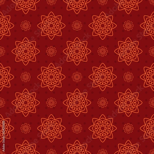 Beautiful retro seamless pattern, vintage texture. Red pattern with hearts.