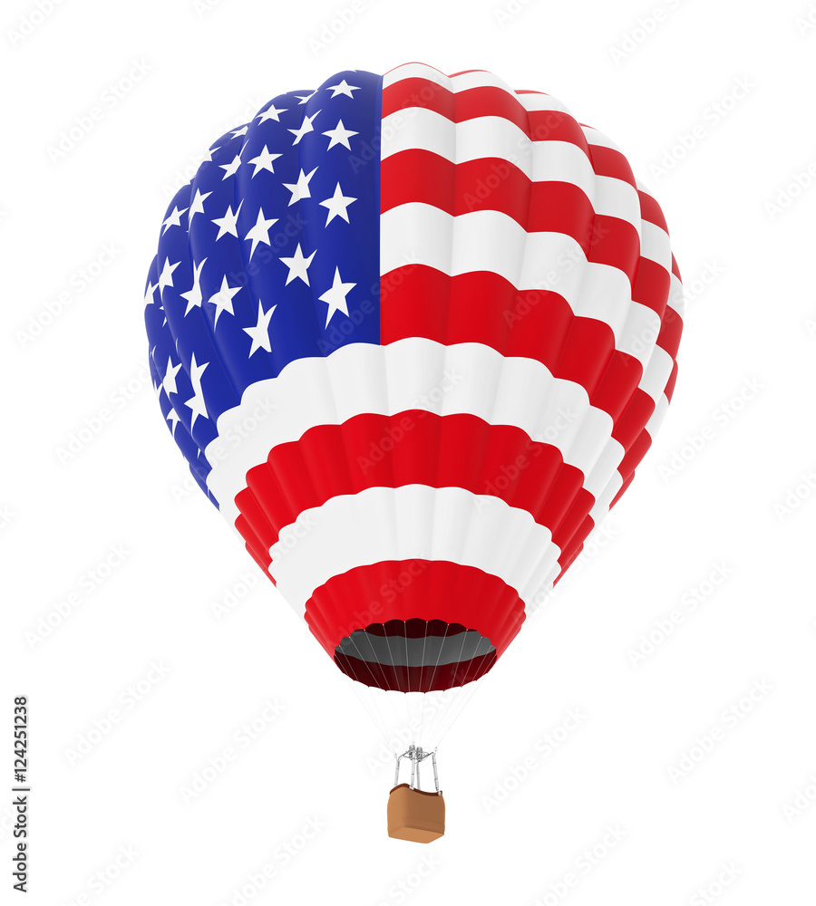 Obraz premium Hot Air Balloon with Flag of United States