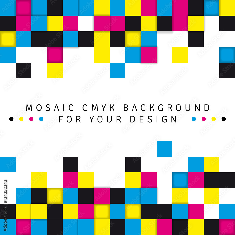 Abstract mosaic background from CMYK colors on white background Abstract mosaic background from CMYK colors on white background