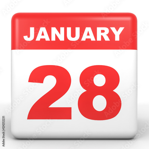 January 28. Calendar on white background.