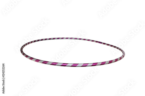The hula Hoop silver with purple isolated on white background. Gymnastics, fitness,diet.