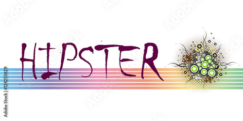 Hipster frame design. Floral grunge elements. EPS10 vector illustration.