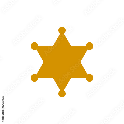 Sheriff star icon vector