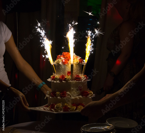 celebration cake whis candles
