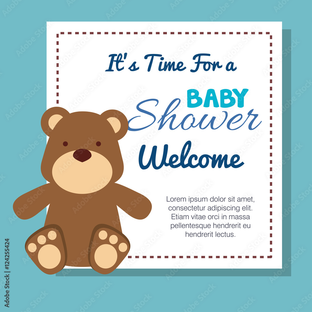 baby shower invitation with cute animal vector illustration design baby shower invitation with cute animal vector illustration design