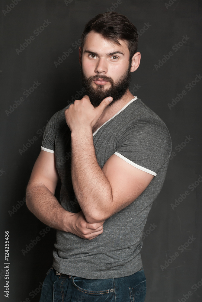 Portrait of handsome man with beard