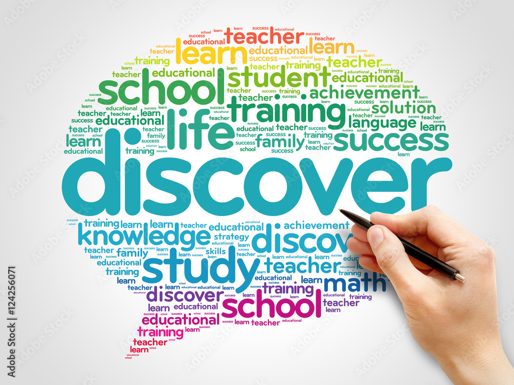 DISCOVER Think Bubble word cloud, business concept DISCOVER Think Bubble word cloud, business concept