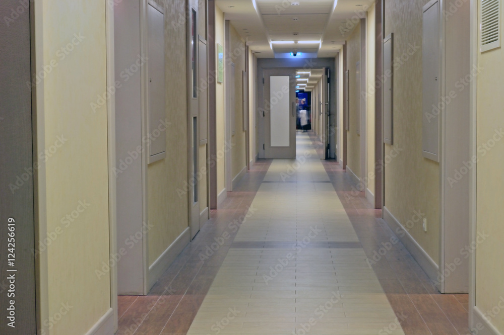 long corridor in the hotel