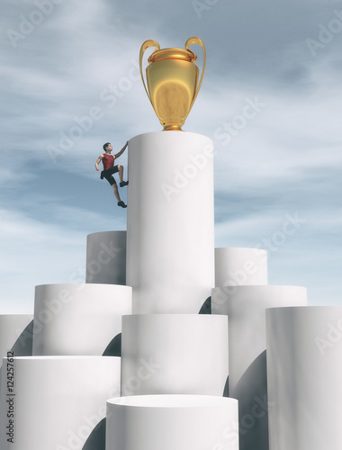 Teenager escalates a cylinder