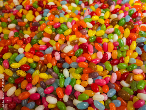 colorful candies and jellies as background