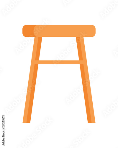 Stool Vector Illustration in Flat Design