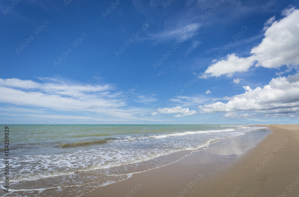 Sea with blue sky background