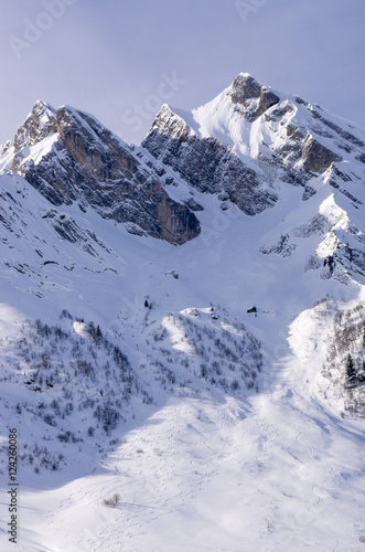 Sommet alpins en hiver