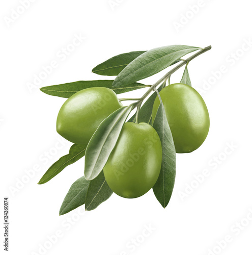 Green olives 3 isolated on white background