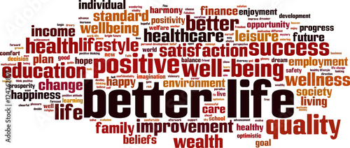 Better life word cloud concept. Vector illustration