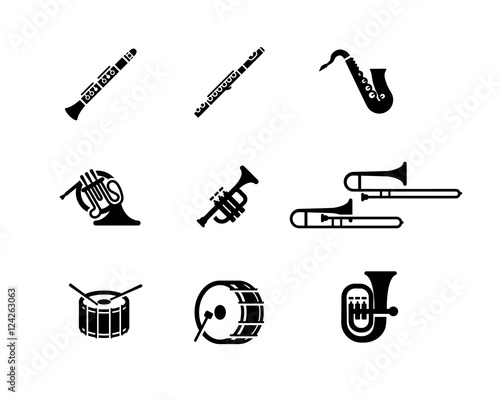 Marching Band Vector Icon Set photo