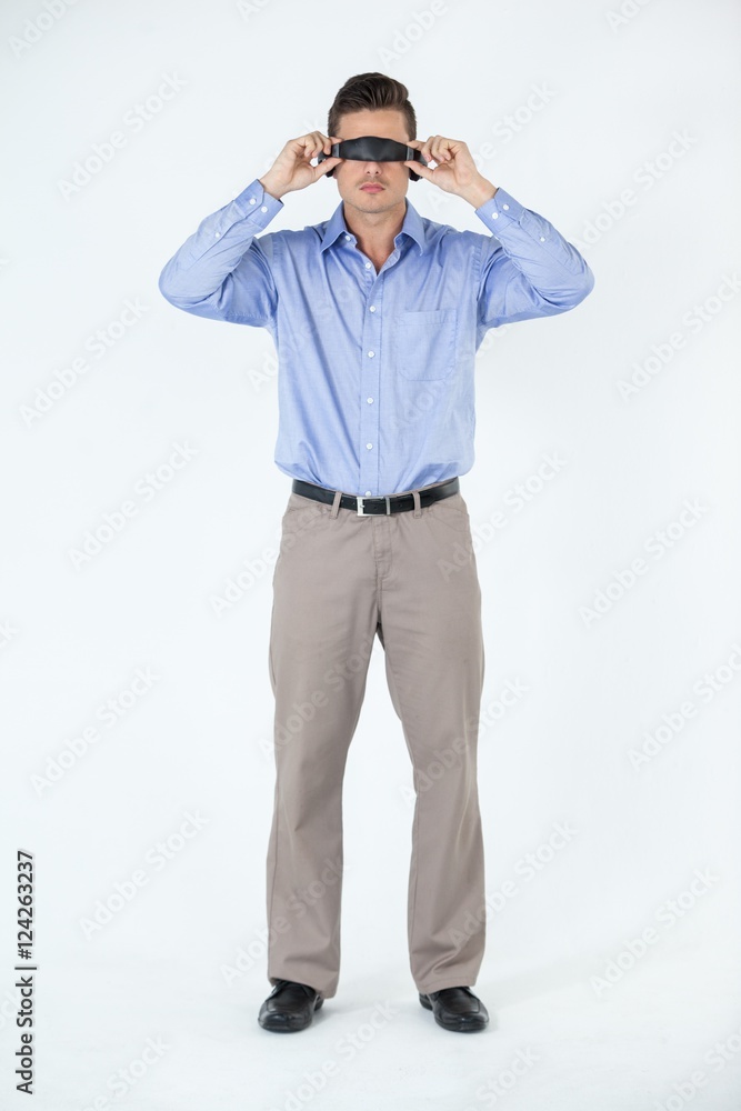Fototapeta premium Man using virtual video glasses