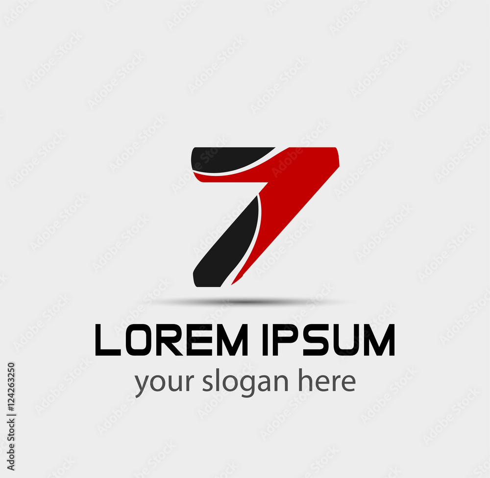 Fototapeta premium Number logo design.Number seven logo.Logo 7 vector template 