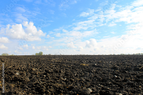 Plowed field on autumn