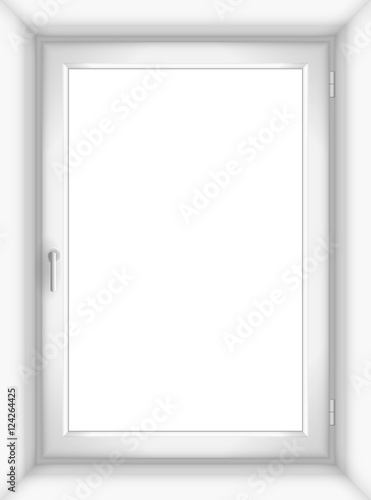 The white plastic or wooden window in a simple vector graphics