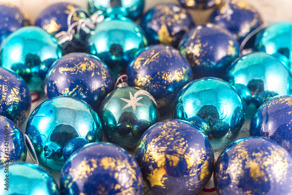 Many blue colorful christmas balls Many blue colorful christmas balls