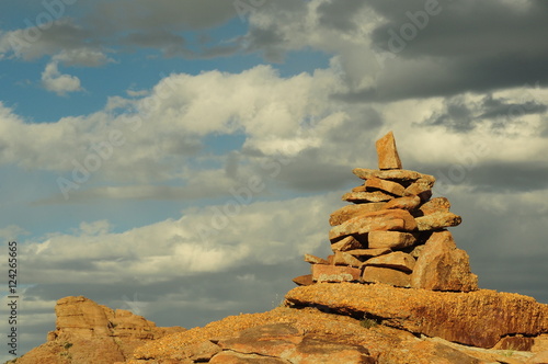 Rocky altar in the Mongolian desert photo
