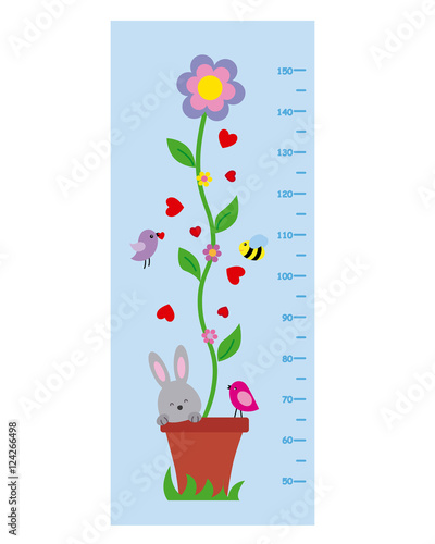meter wall. Flower and animals