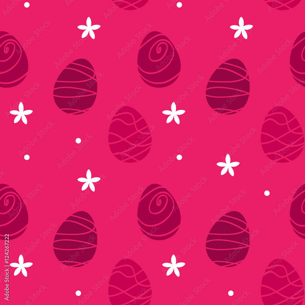 New Year background with eggs and flowers. Vector pattern. New Year background with eggs and flowers. Vector pattern.