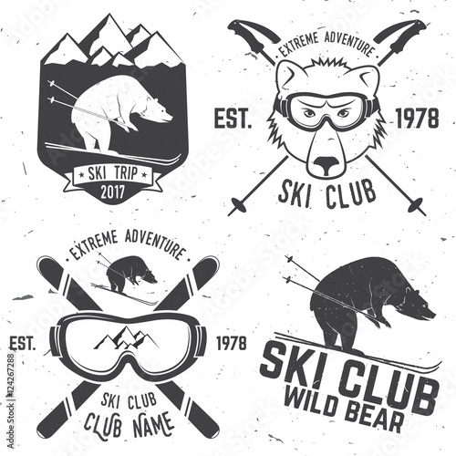 Vector ski club retro badge.