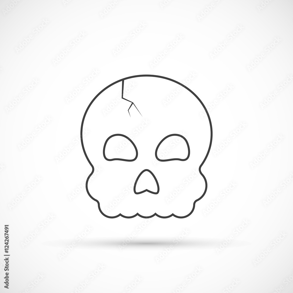 Halloween skull outline icon