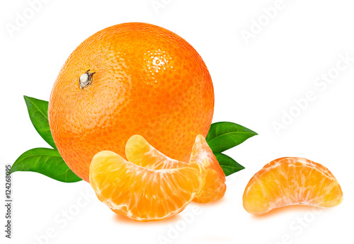 tangerine or mandarin fruit isolated on white