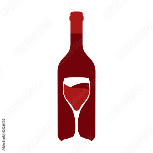 Weinflasche und Glas, Wein, Logo