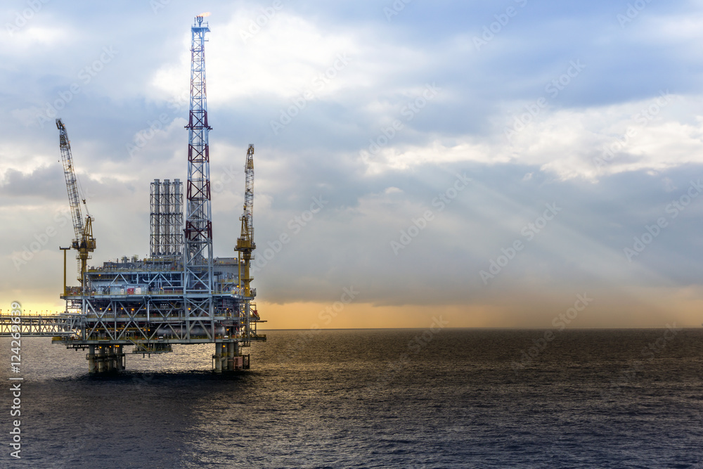 oil rig or platform at oilfield in Malaysia