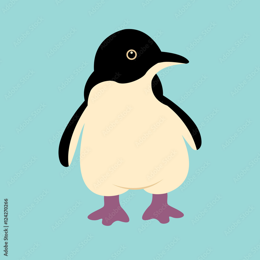 Fototapeta premium Penguin cartoon vector illustration isolated Flat Style