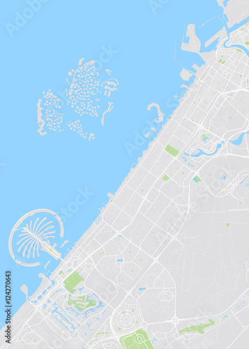 Dubai colored vector map