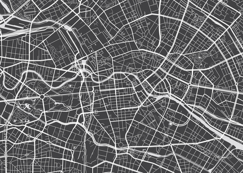 Fototapeta Vector detailed map Berlin