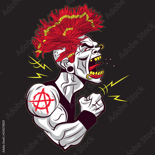 Punk anarchist yelling man