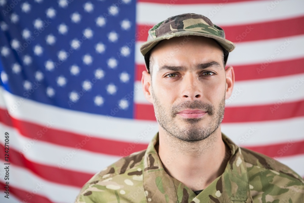 Close-up of confident soldier Close-up of confident soldier